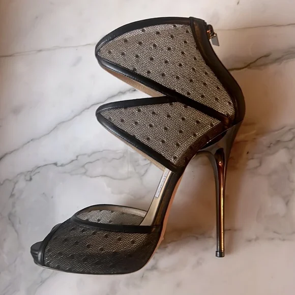 Jimmy Choo black lace booties / heels - Picture 1 of 7